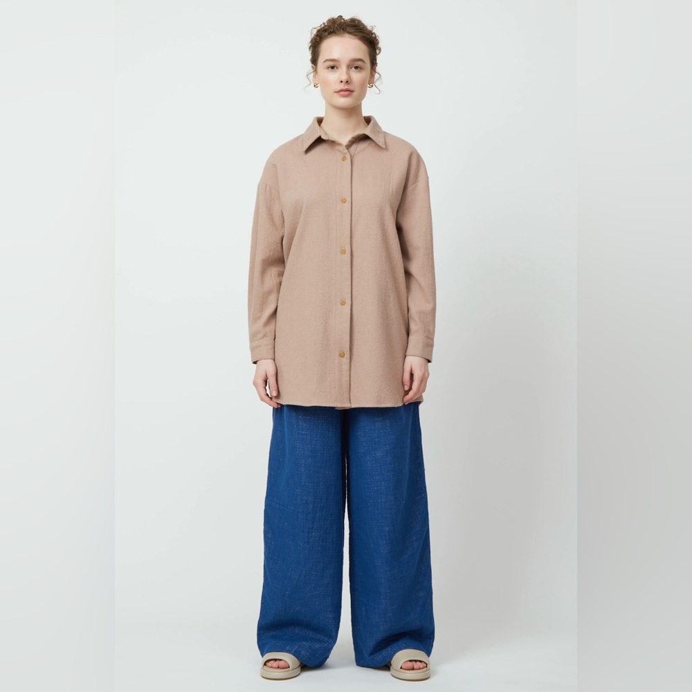 Atelier Delphine Oversized Overlay in Cream Washed Wool